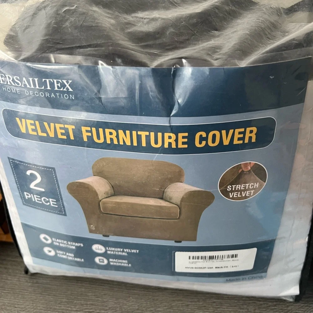 H.VERSAILTEX Rich Velvet Stretch 2 Piece Chair Cover Chair Slipcover Sofa Cover